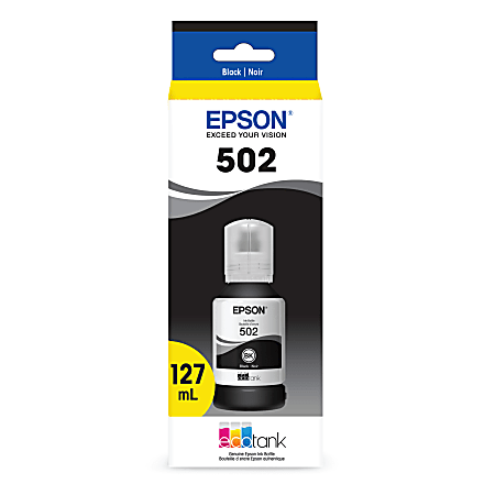 Epson® 502 EcoTank® Pigment Black Ink Bottle, T502120-S