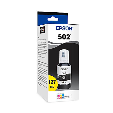 Epson® 502 EcoTank® Pigment Black Ink Bottle, T502120-S