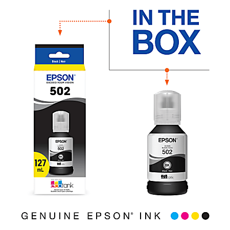 Epson 502 EcoTank Pigment Black Ink Bottle T502120 S - Office Depot