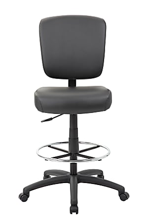 Boss Office Products Heavy Duty Armless Drafting Stool Black