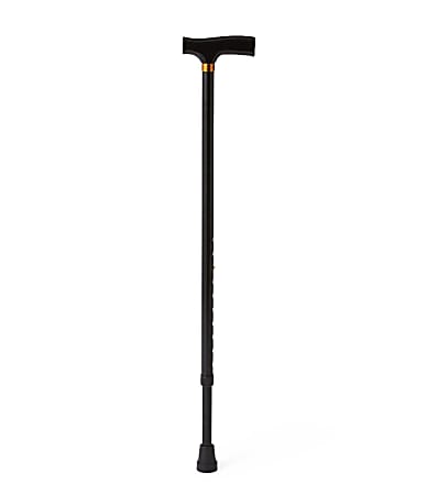 Medline Adjustable T-Handle Aluminum Canes, 29"-38", Black, Pack Of 6