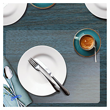 Floortex® Desktex® Anti-Microbial Vinyl Rectangular Place Mats, 17" x 22", Fresh Mist, Pack Of 2