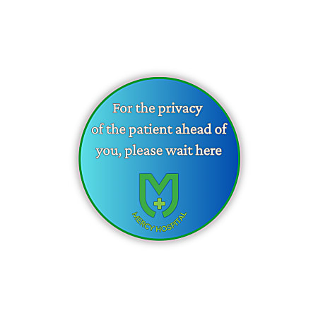 Custom Full-Color Non-Slip 8 Mil. Textured Vinyl Repositionable/Removable Floor Decals, Round/Circle Shape, 12" Diameter