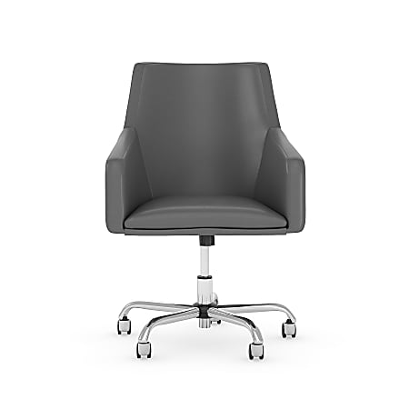 Bush Business Furniture London Mid-Back Box Chair, Dark Gray, Premium Installation