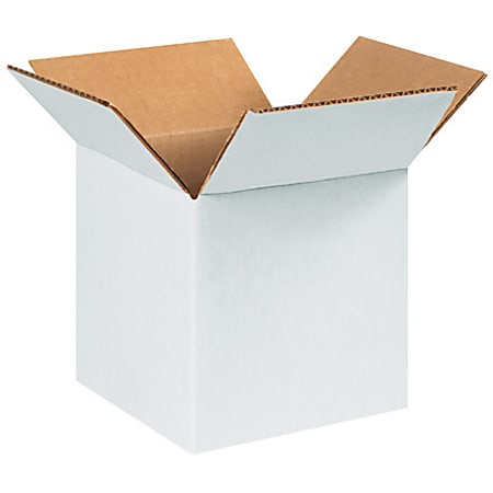 Partners Brand Corrugated Boxes 5" x 5" x 5", White, Bundle of 25