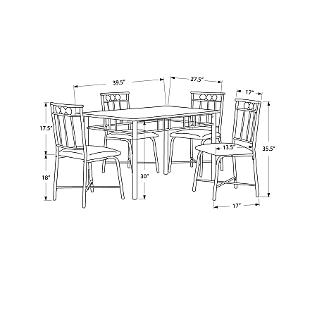 Monarch specialties 5 piece dining set clearance