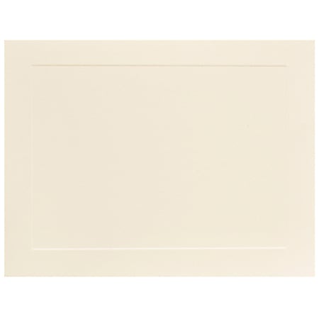 JAM Paper Blank Note Cards Panel Border 4 14 x 5 12 Ivory Pack Of 100