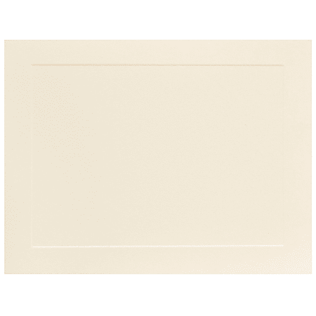 JAM Paper® Blank Note Cards, Panel Border, 4 1/4" x 5 1/2", Ivory, Pack Of 100