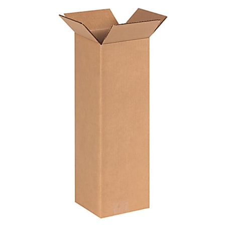 Partners Brand Tall Corrugated Boxes 6" x 6" x 20", Bundle of 25