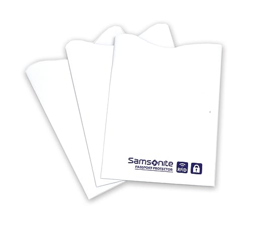 Samsonite® RFID Sleeves, 3 7/16"H x 2 7/16"W x 1/16"D, White, Pack Of 3