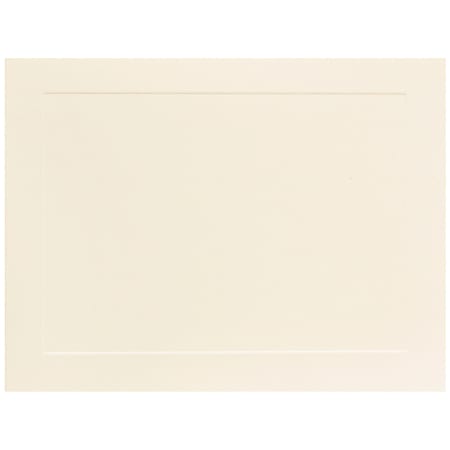 JAM Paper® Blank Note Cards, Panel Border, 5 1/8" x 7", Ivory, Pack Of 100