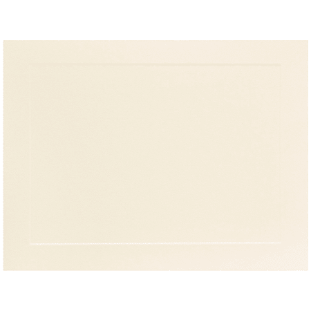 JAM Paper® Blank Note Cards, Panel Border, 5 1/8" x 7", Ivory, Pack Of 100