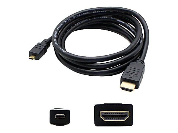 AddOn 3ft HDMI to Micro-HDMI Adapter Cable - HDMI cable - HDMI male to 19 pin micro HDMI Type D male - 3 ft - black