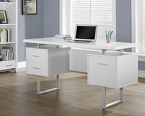 Monarch Specialties Retro Style 60 W Computer Desk White Office Depot