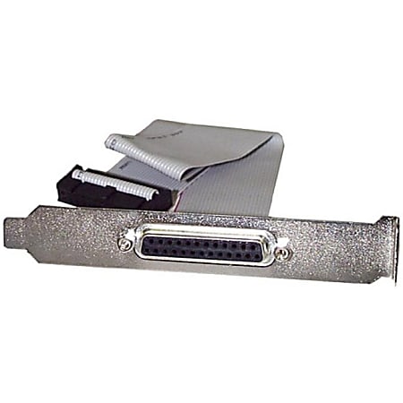 StarTech.com 16in DB25 Parallel Female to IDC 25 Pin Header Slot Plate - 16 - 1 x DB-25 Female Parallel - 1 x IDC Female Parallel - Gray