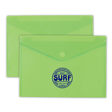 Custom 1-Color Touch Closure Poly Open Side Envelopes/Document Holders, Assorted Colors, 13" X 9-1/4", Box Of 60