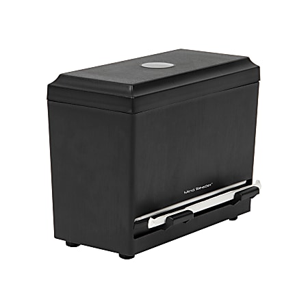 Mind Reader One Touch Straw Dispenser, 7-1/2"H x 4-1/2"W x 9-1/4"L , Black