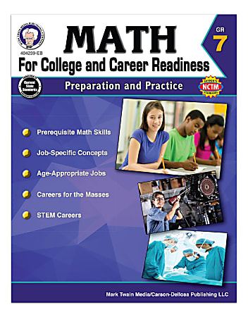 Carson-Dellosa Math For College And Career Readiness Workbook, Grade 7