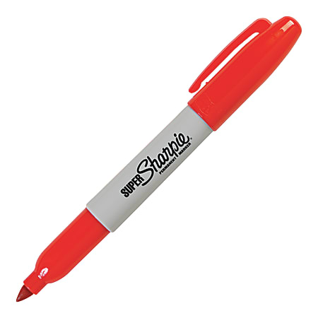 Sharpie® Super Permanent Marker, Fine Point, Red Ink