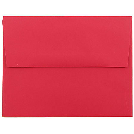 JAM Paper® Booklet Invitation Envelopes, A2, Gummed Seal, 30% Recycled, Red, Pack Of 25