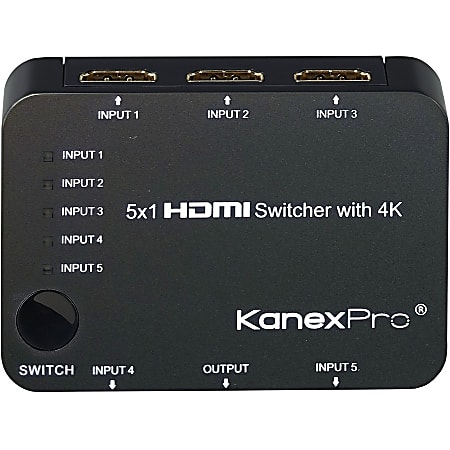 KanexPro 5x1 HDMI Switcher with 4K Support - TV, Blu-ray Disc Player, Xbox, Projector, Home Theater, STB, PlayStation 3, DVD Player, PlayStation 4 Compatible - 5 x HDMI Digital Audio/Video In, 1 x HDMI Digital Audio/Video Out