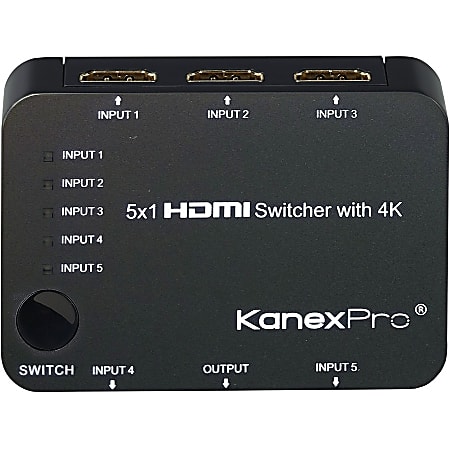 KanexPro 5x1 HDMI Switcher - Video/audio switch - 5 x HDMI - desktop