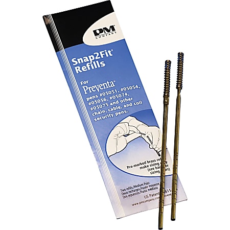 PM Snap2It Brass Refills - Medium Point - Black Ink - Acid-free, Water Resistant, Water Proof - 2 / Pack