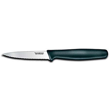 Victorinox® Serrated Paring Knife, 3-1/4", Black Handle