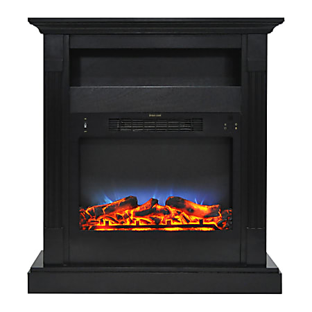 Cambridge® Sienna Electric Fireplace With Multicolor LED Insert, 34", Black Coffee