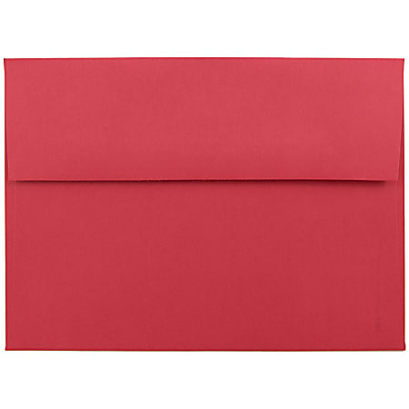 JAM Paper® Booklet Invitation Envelopes, A7, Gummed Seal, 30% Recycled, Red, Pack Of 25