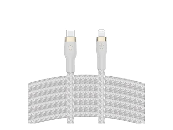 Belkin BoostCharge Pro Flex Braided USB-C To Lightning Cable, 3M/10ft, White