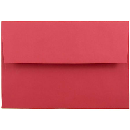 JAM Paper® Booklet Invitation Envelopes, A8, Gummed Seal, 30% Recycled, Red, Pack Of 25