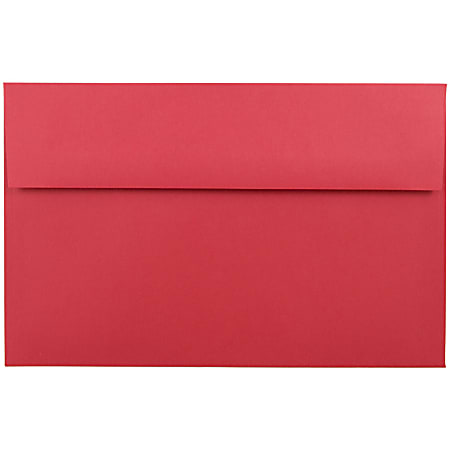 JAM Paper® Booklet Invitation Envelopes, A10, Gummed Seal, 30% Recycled, Red, Pack Of 25