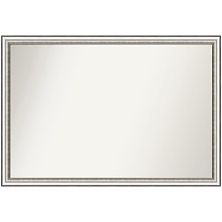 Amanti Art Narrow Non-Beveled Rectangle Framed Bathroom Wall Mirror, 26-1/2" x 38-1/2", Salon Silver
