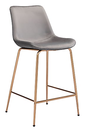 Zuo Modern Tony Counter Chair, Gold/Gray