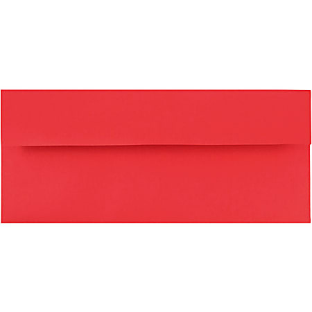 JAM PAPER #10 Business Colored Envelopes, 4 1/8 x 9 1/2, Red Recycled, 25/Pack