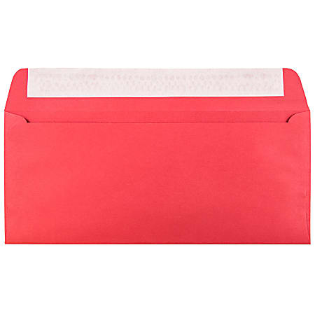 JAM PAPER #10 Business Colored Envelopes With Peel And Seal Closure, 4 1/8" x 9 1/2", Red, Pack Of 25