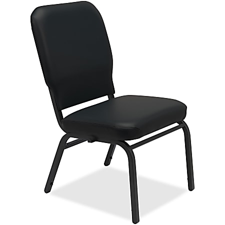 Lorell® Big And Tall Vinyl Stack Chair, Black