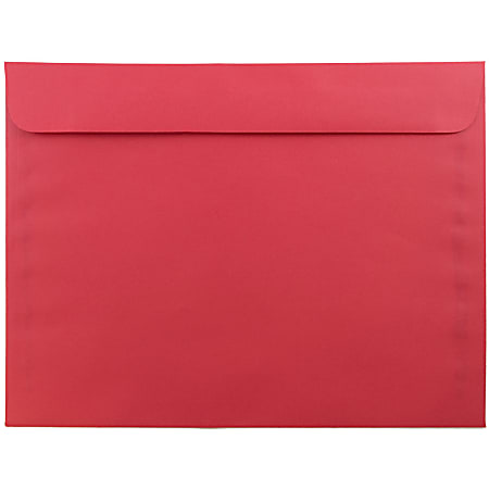 JAM Paper® Booklet Envelopes, 9" x 12", Gummed Seal, 30% Recycled, Red, Pack Of 25