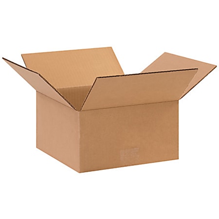 Partners Brand Flat Corrugated Boxes, 11" x 11" x 5", Kraft, Bundle of 25