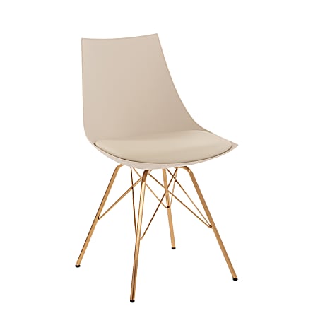 Office Star™ Avenue Six Oakley Chair, Cream/Gold Chrome