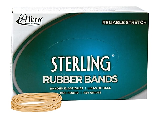 Alliance Rubber 24325 Sterling Rubber Bands, Size #32, 3" x 1/8", Natural Crepe, Approximately 950 Bands
