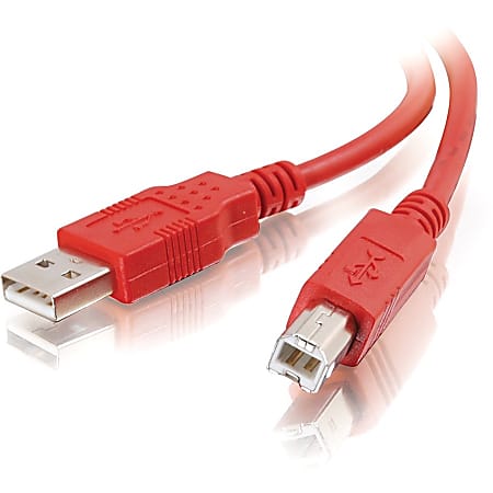 C2G 3m USB 2.0 A/B Cable - Red - Type A Male USB - Type B Male USB - 9.84ft - Red