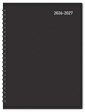 2026-2027 Office Depot&reg; Brand 14-Month Weekly/Monthly Academic Planner, Vertical Format, 7-1/2" x 9", 30% Recycled, Black, July 2026 To August 2027