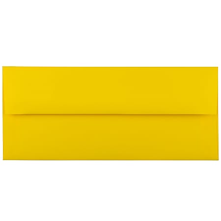 JAM PAPER #10 Business Colored Envelopes, 4 1/8" x 9 1/2", Yellow, Pack Of 25