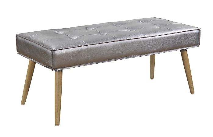 Ave Six Amity Bench, Sizzle Pewter/Light Brown