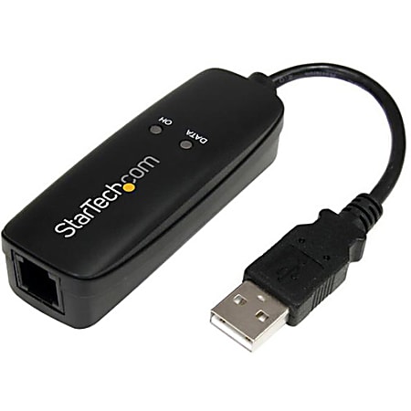 StarTech.com External V.92 56K USB Fax Modem - Dial up Data Modem - USB - 1 x RJ-11 Phone Line, 1 x  USB - 56 Kbps - 1 Pack