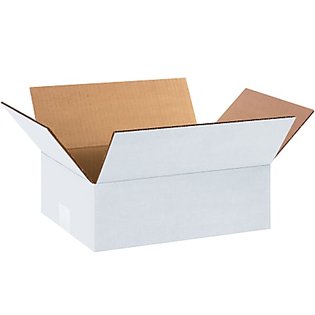 Partners Brand White Corrugated Boxes 12 x 9 x 4, Bundle of 25