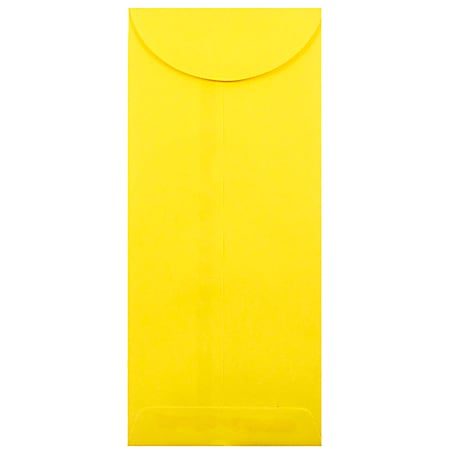 JAM Paper® Policy Envelopes, #12, Gummed Seal, 30% Recycled, Yellow, Pack Of 25