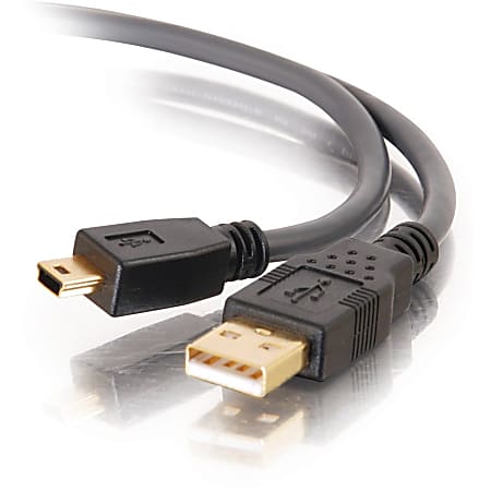 C2G Ultima Series 6.6ft USB A to USB Mini B Cable - USB to Mini B Cable - USB 2.0 - Black - M/M - Type A Male USB - 29651